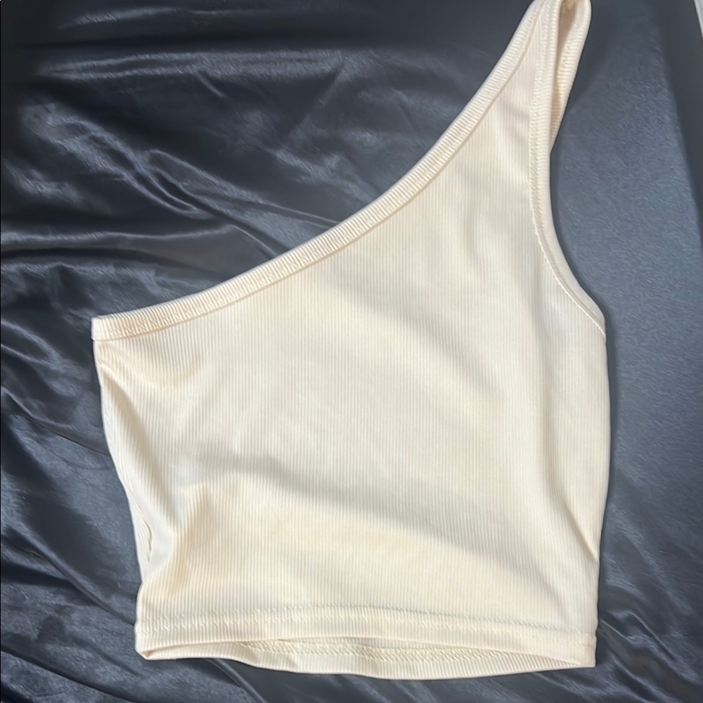 One-Shoulder Cream Top